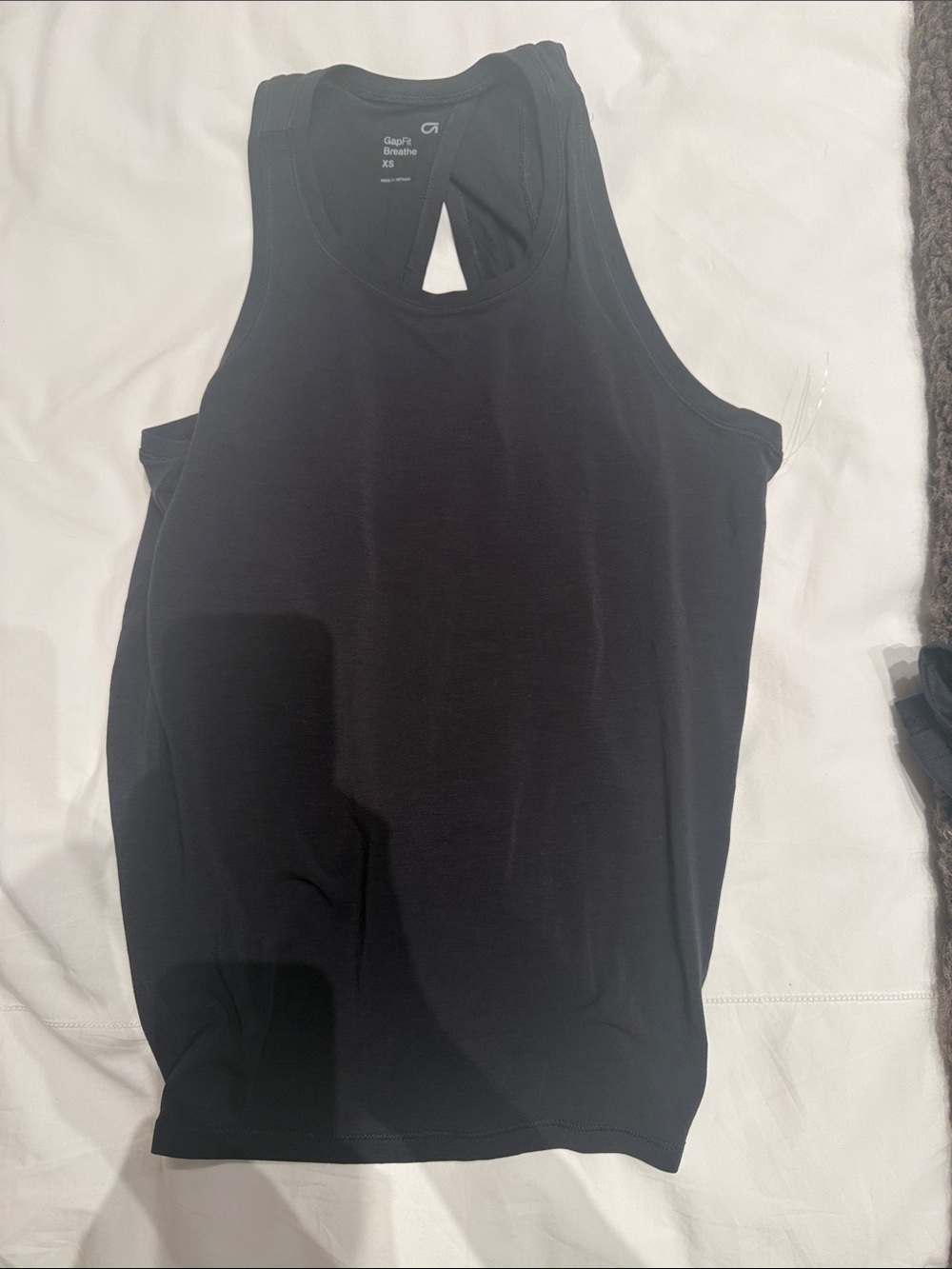 GAP Fit Black Open-Back Tank Top
